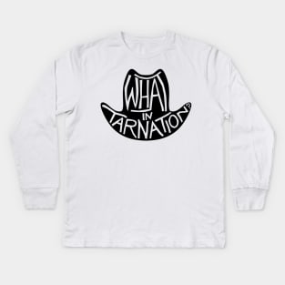 What In Tarnation Cowboy Hat Meme Kids Long Sleeve T-Shirt